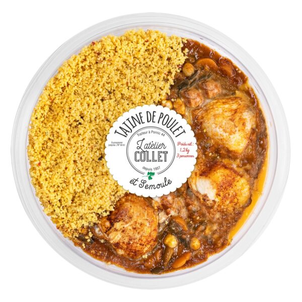 Tajine de poulet et semoule pour 2 personnes