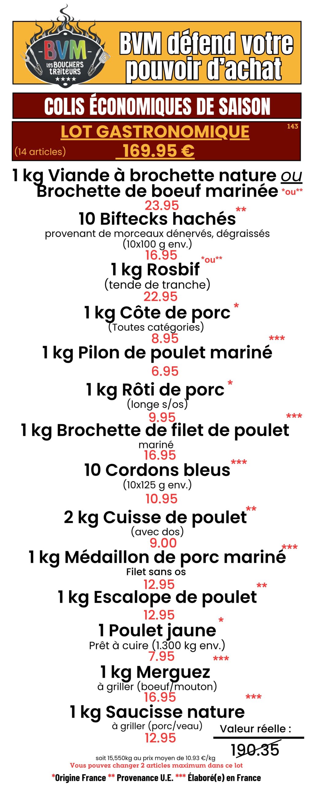 Lot gastronomique barbecue