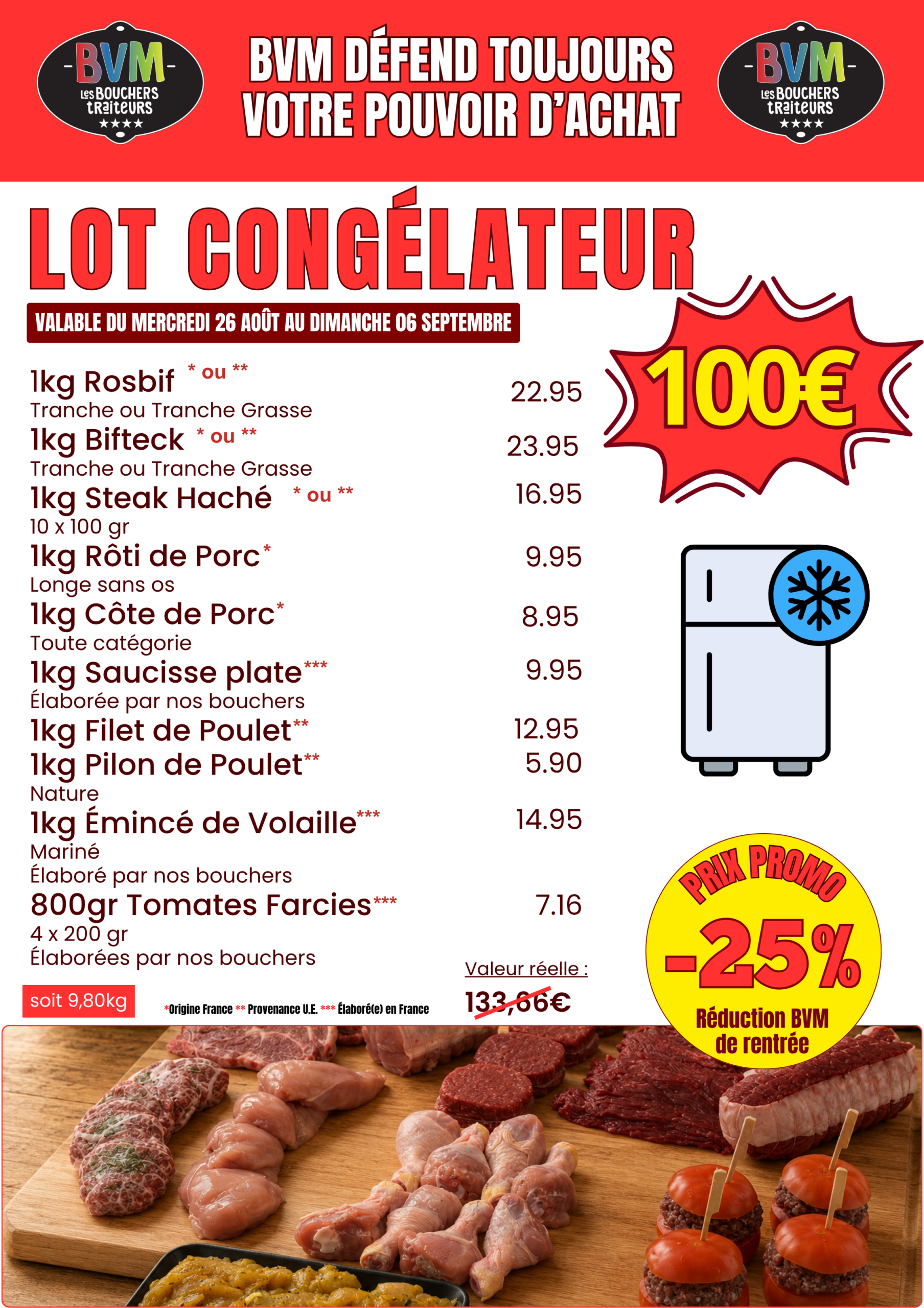 Lot congélateur BVM